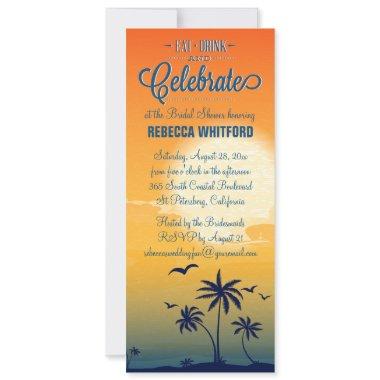 Eat Drink n Celebrate Summer Sunset Bridal Shower Invitations