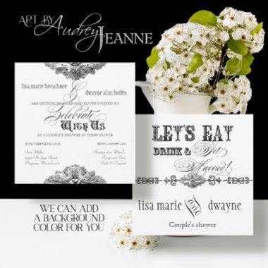 Eat, Drink n Get Married Couples Shower Invitations