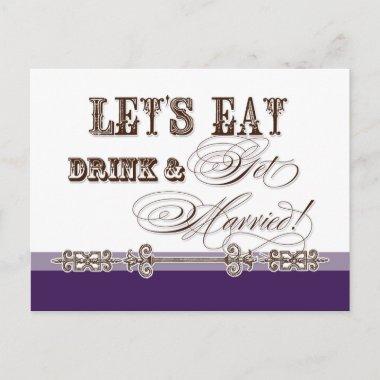 Eat, Drink n Get Married, Vintage Bridal Shower Invitation PostInvitations
