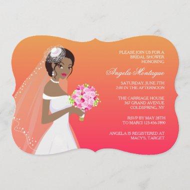 Ebony Beauty Bridal Shower Invitations
