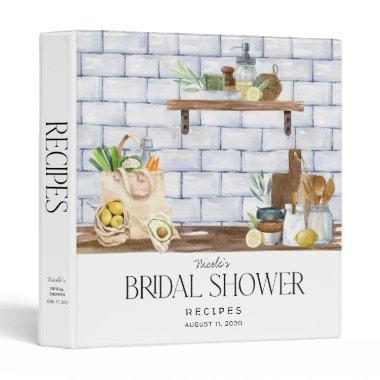 Eco Kitchen Bridal Shower Recipe 3 Ring Binder