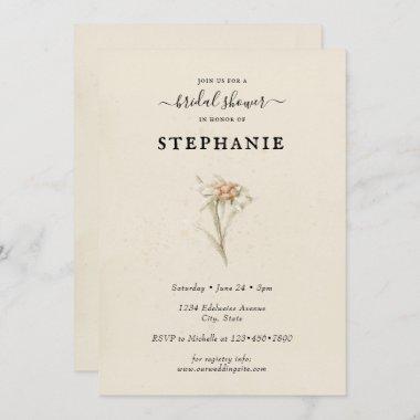 Edelweiss Floral Bridal Shower Invitations