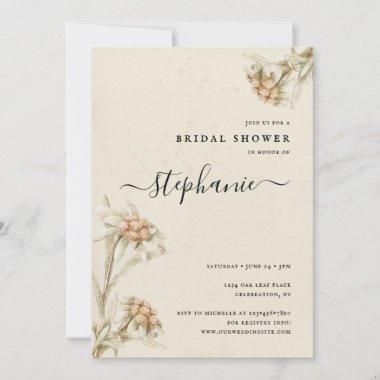 Edelweiss Floral Bridal Shower Invitations