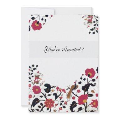 EDEN,Wedding Love Birds, Red Black Flowers, White