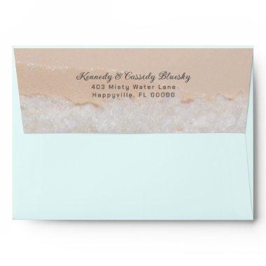Edge of Sea Pale Blue Personalized Envelopes