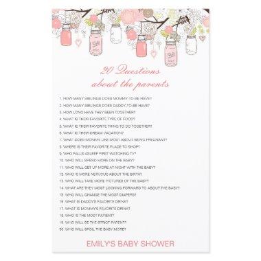 Editable 20 Questions about Parents Baby Shower