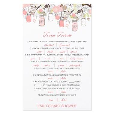 Editable Baby Twin Trivia Baby Shower with Answer