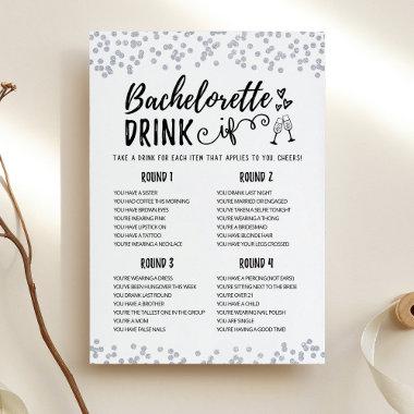 Editable Bachelorette DRINK IF Hen Party Game Invitations