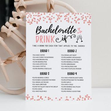 Editable Bachelorette DRINK IF Hen Party Game Invitations