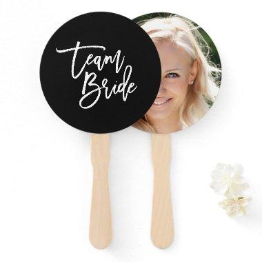 Editable Background White Brush Script Team Bride Hand Fan