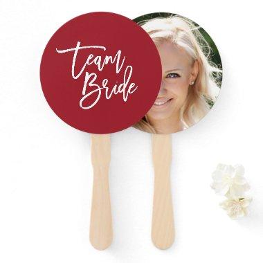 Editable Background White Brush Script Team Bride Hand Fan