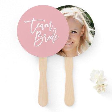 Editable Background White Brush Script Team Bride Hand Fan