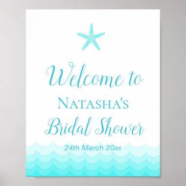 Editable Beach Party Welcome Sign 8x10