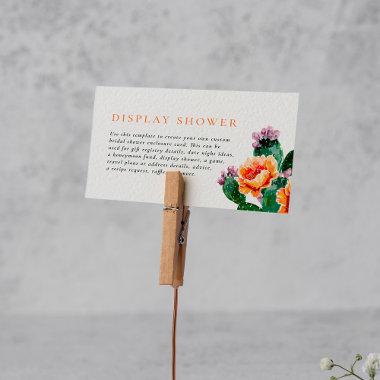 Editable Boho Cactus Flowers Fiesta Bridal Shower Enclosure Invitations
