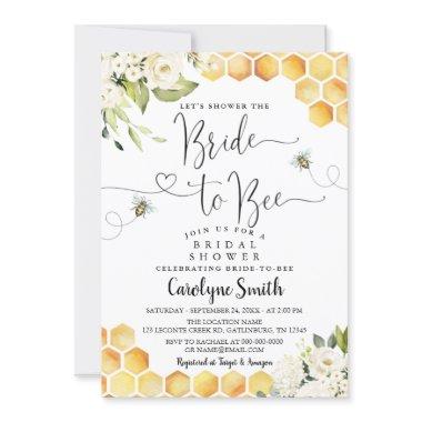 Editable Bride to Bee Bridal Shower Invitations