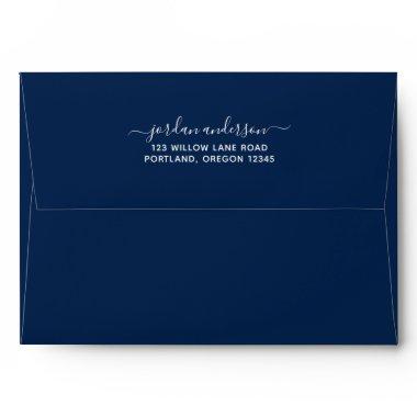 Editable Color Calligraphy Script Return Address Envelope