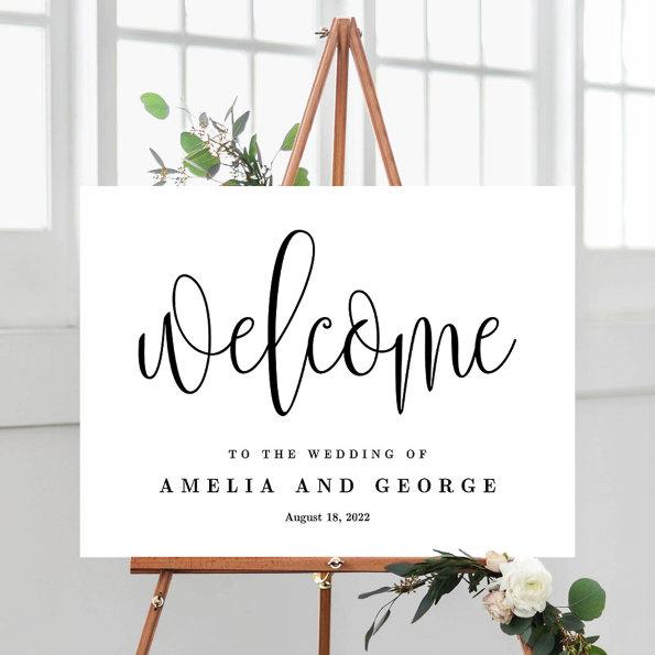EDITABLE COLOR Welcome Sign Lovely Calligraphy