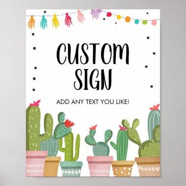 Editable Custom Fiesta Cactus Succulent Table Sign