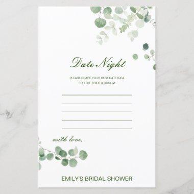 Editable Date Night Invitations Bridal Shower Game