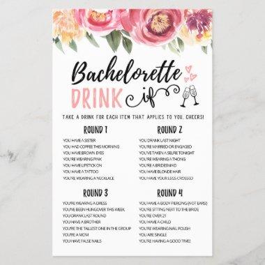 Editable DRINK IF Bachelorette, Hen Party game