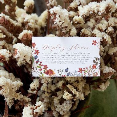 Editable Elegant Wildflower Floral Bridal Shower Enclosure Invitations