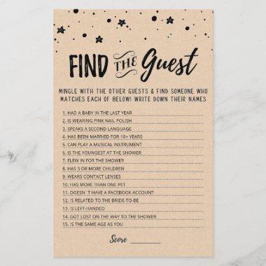 Editable Find the guest Bridal Shower party game