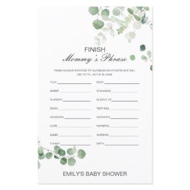 Editable Finish Mommy's Phrase Baby Shower