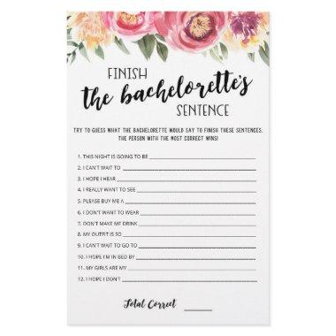 Editable Finish the Bachelorette's Sentence Game