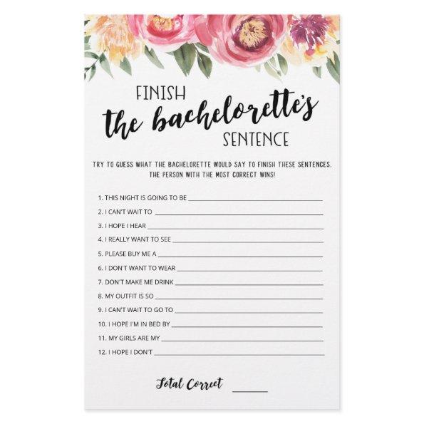 Editable Finish the Bachelorette's Sentence Game