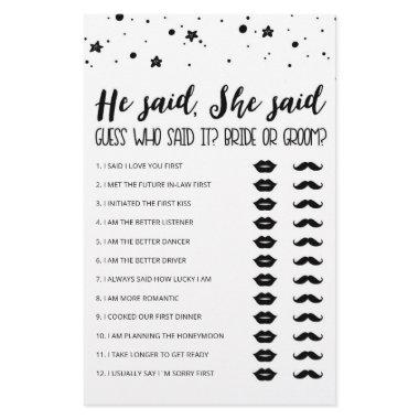 Editable He said, She said  game