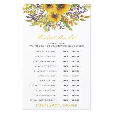 Editable He Said She Said Wedding Shower Game
