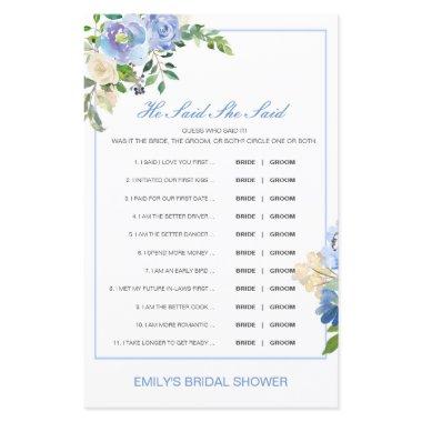 Editable He Said She Said Wedding Shower Game