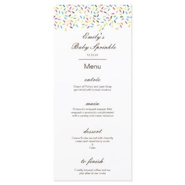 Editable Menu, Baby Sprinkle Party Menu, Ice Cream Menu