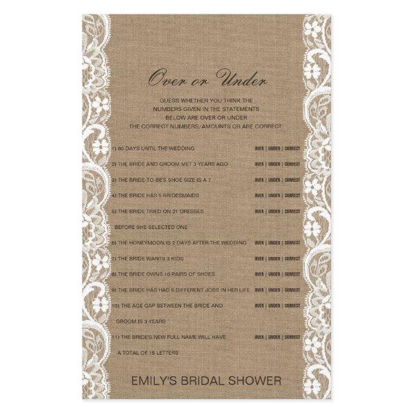Editable Over or Under  Game