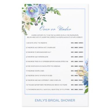 Editable Over or Under Bridal Shower Game