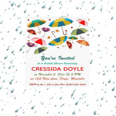 Editable Rain Umbrellas Shower Invitation PostInvitations