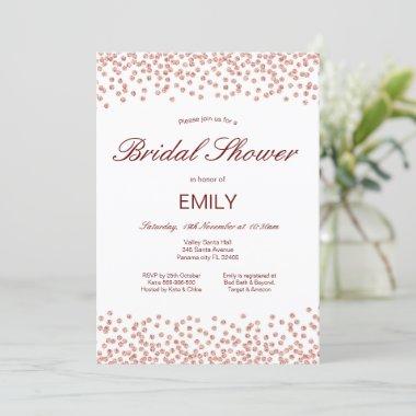 Editable Rose Gold Bridal Shower Invitations