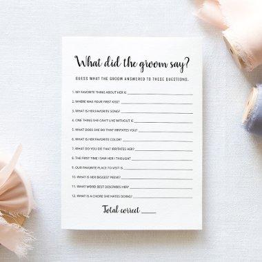 Editable What Did the Groom Say Bridal Shower Invitations