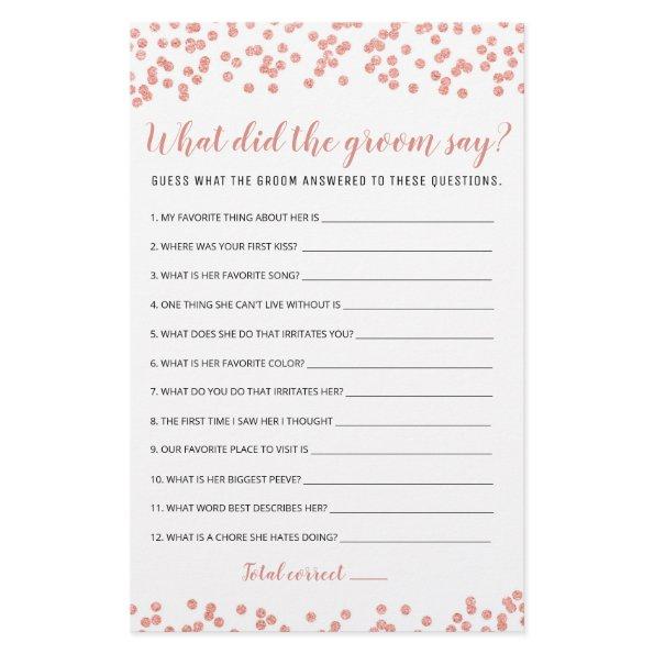 Editable What Did the Groom Say  Game