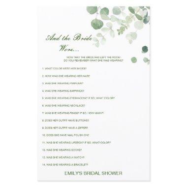 Editable What is the Bride Wearing Bridal Shower