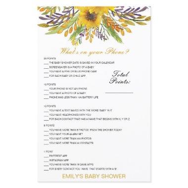 Editable What's on your Phone Baby Shower Game