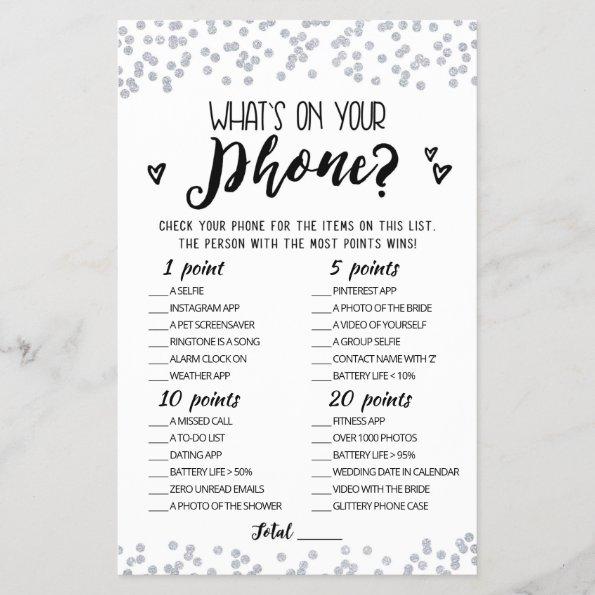 Editable What's on your phone Hen Party game