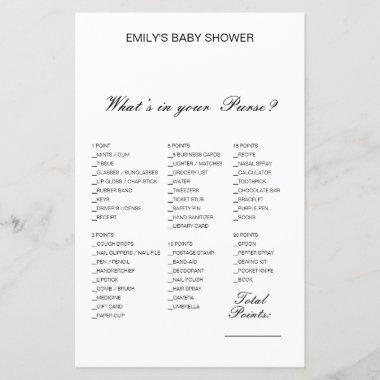 Editable What's on your Purse Bridal, Baby Shower