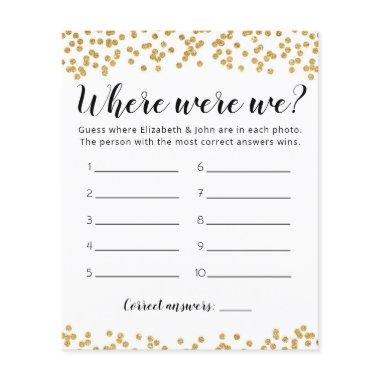 Editable Where Were We  game