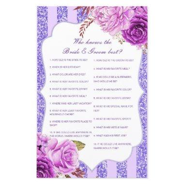 Editable Who Knows Bride and Groom Best