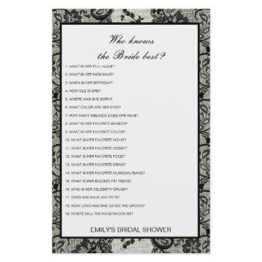 Editable Who Knows Bride Best  Game