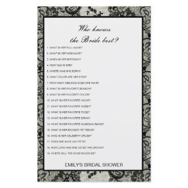 Editable Who Knows Bride Best Bridal Shower Game