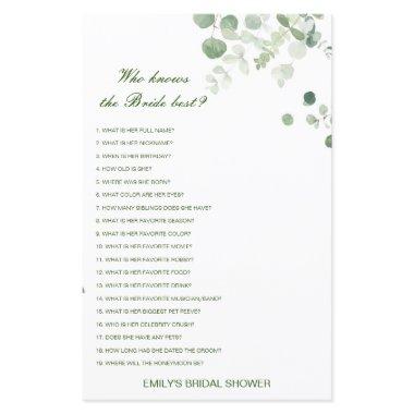 Editable Who Knows Bride Best  Game