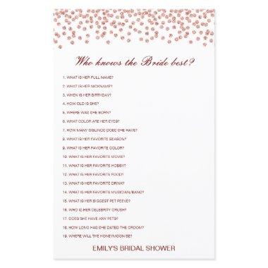 Editable Who Knows Bride Best Bridal Shower Game