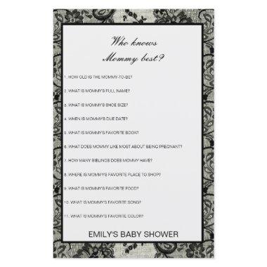 Editable Who Knows Mommy Best Baby Shower Game